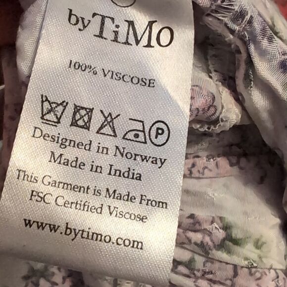 BYTIMO (Norway) Floral V-Neck Wrap Midi Dress Sz L - Picture 13 of 13